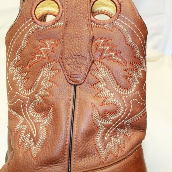 Los Altos Size 8.5 EE Honey Brown Leather Square Toe Stitched Pull Strap Boots main image 15